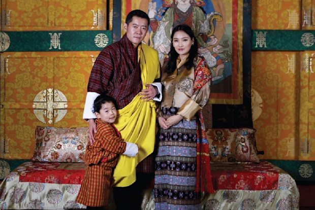 His Majesty The King, Her Majesty The Gyaltsuen, and His Royal Highness The Gyalsey, February 2020.