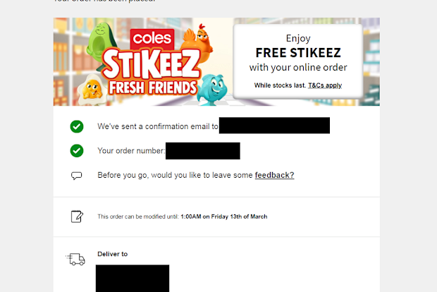 Online grocery order coronavirus