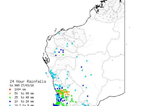 WA drenched by Easter storms. (BOM)