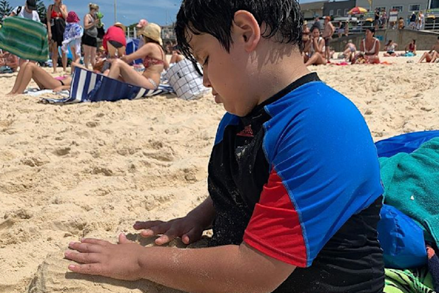 'He still plays with sand for hours at a time.'