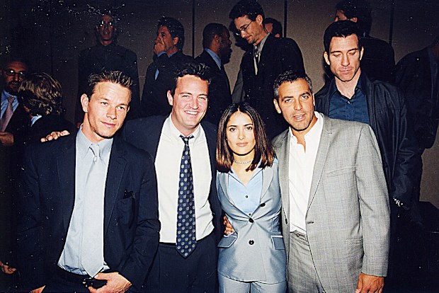 Mark Wahlberg, Matthew Perry, Salma Hayek, George Clooney & Dylan McDermott at Showest '98 in Las Vegas.  10 September, 1998