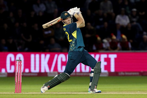 Cameron Green of Australia bats during the 2nd Vitality IT20 match between England and Australia.