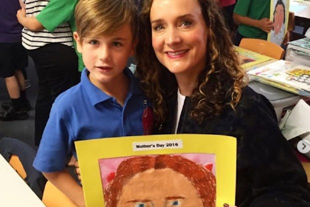 Cathrine and Louis school visit