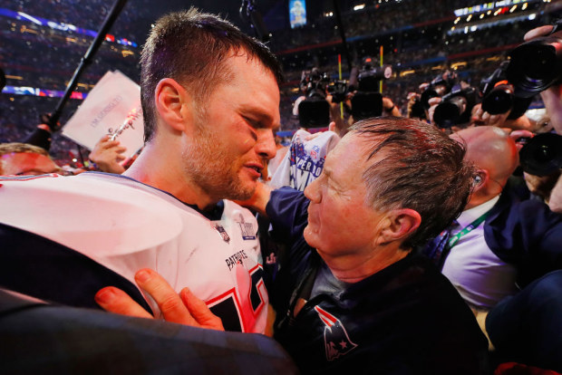 Tom Brady and Bill Belichick after winning Super Bowl LIII in Atlanta.