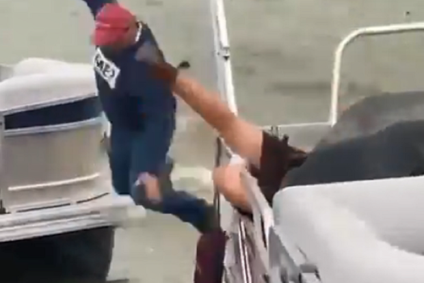 The man fell in the water following the marriage proposal.