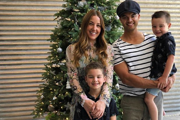 Guy Sebastian with his wife Jules and sons Hudson and Archer.