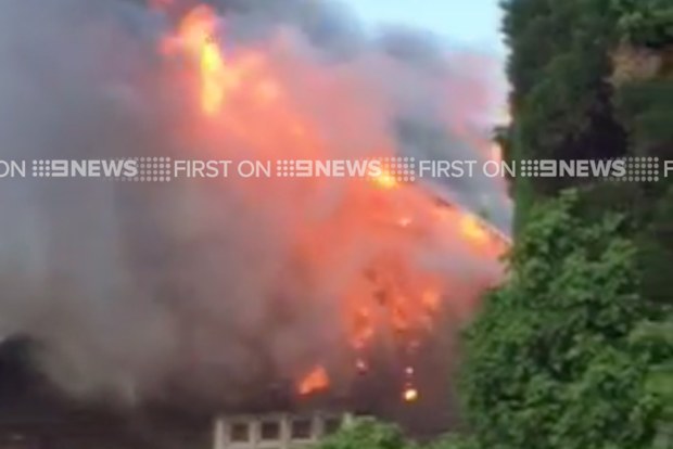 The fire at 38 Black Street, Brighton. (Supplied / Rhys Marsh)