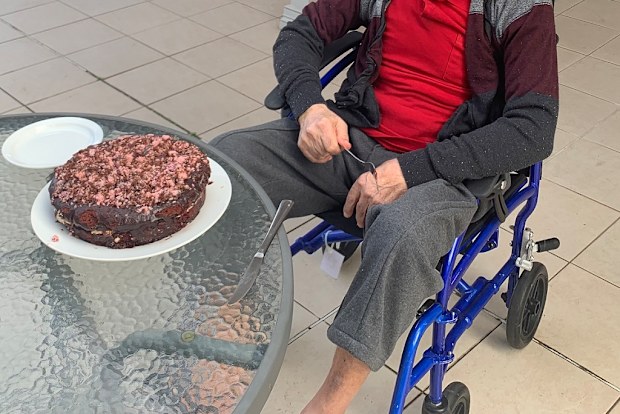Celebrating dad's birthday in aged care