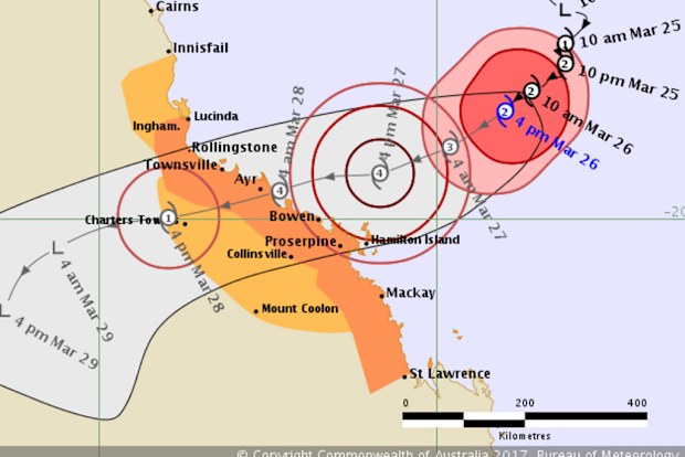 BoM's cyclone track map. (BoM)