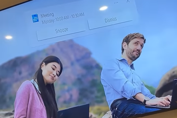 Megan Li Wang and David Lautman in the TV ad where they first met.