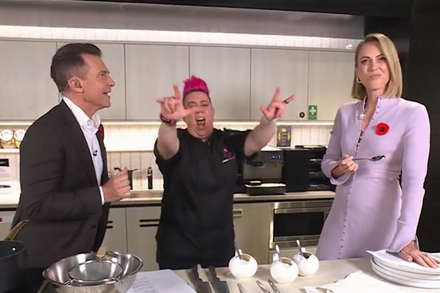 Anna Polyvoui introduces David Campbell and Sylvia Jeffreys to the savoury Christmas pudding