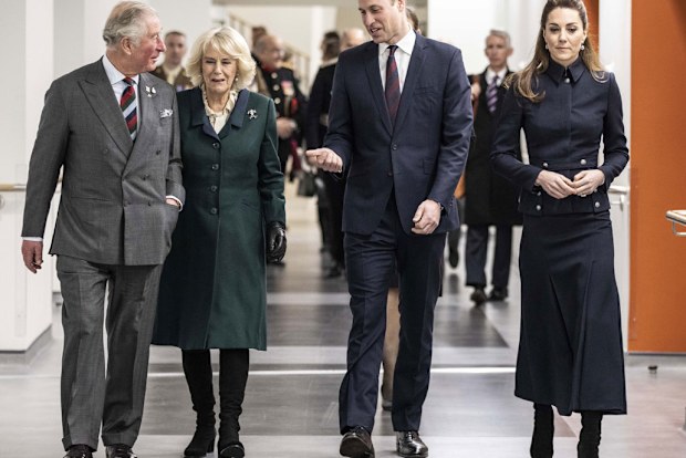 The Prince of Wales, the Duchess of Cornwall, the Duke of Cambridge and Duchess of Cambridge during a visit to the Defence Medical Rehabilitation Centre Stanford Hall, Stanford on Soar, Loughborough