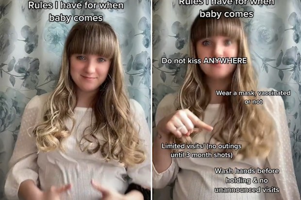 Mum-to-be's strict rules for when her baby arrives. 