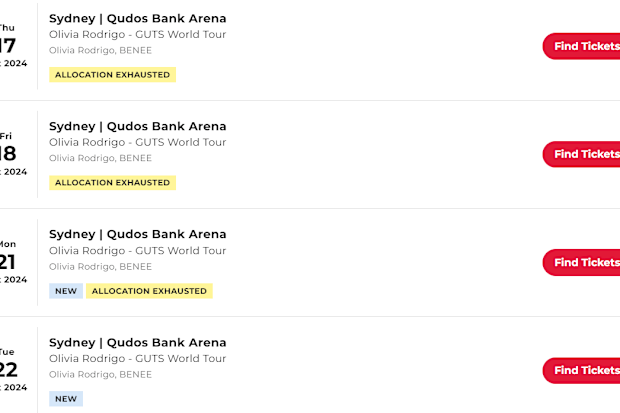 Olivia Rodrigo tour sells out