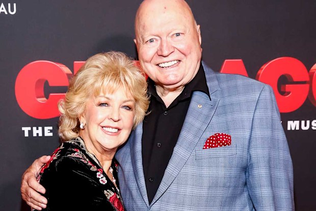 Patti and Bert Newton arrive at opening night of "Chicago The Musical" Media call on December 19, 2019 in Melbourne, Australia.
