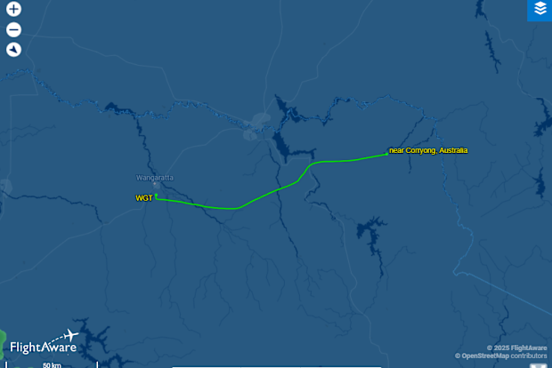 Missing light plane Snowy Mountains map