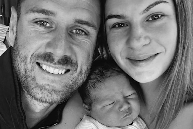 Collingwood star Tim Membrey and family