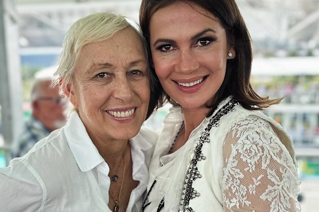 Julia Lemigova and Martina Navratilova