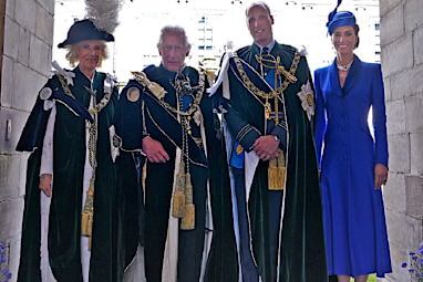 British royal family members and their many titles, including the Baron of Renfrew