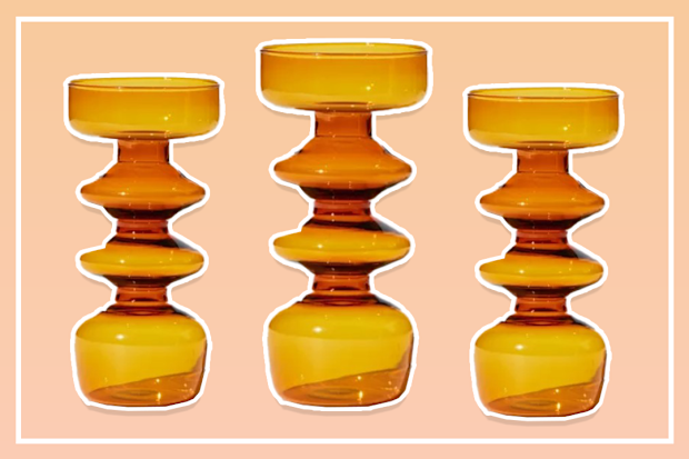 9PR: House of Nunu Pebble Vase in Amber 