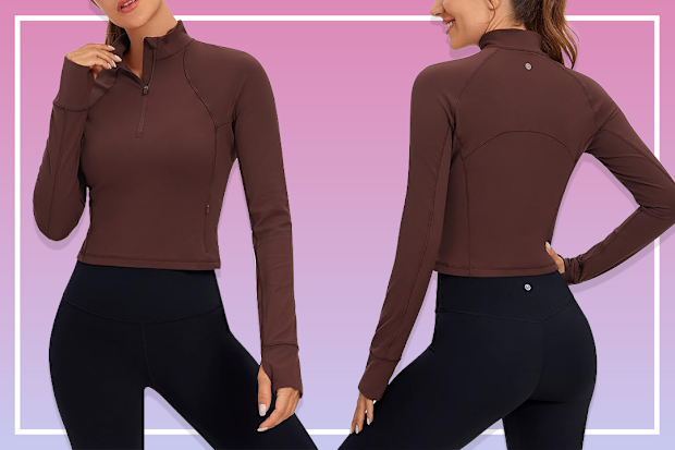 9PR: CRZ YOGA Women's Butterluxe Long Sleeve Workout Shirts Half Zip