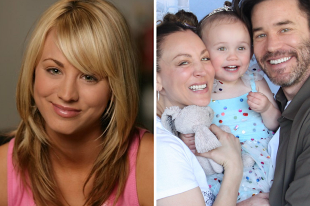 Big Bang Theory star Kaley Cuoco with partner and daughter then and now