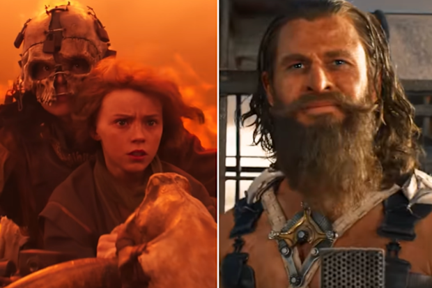 Alyla Browne and Chris Hemsworth in FURIOSA : A MAD MAX SAGA official trailer