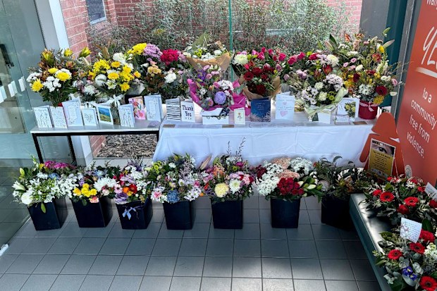  Floral tributes have continued to grow at Wangaratta Police Station, including many personal messages to slain officers Detective Leading Senior Constable Neal Thompson and Senior Constable Vadim De Waart.
