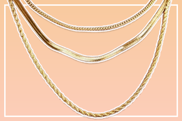 9PR Amazon Gold Necklaces Stack for Women Non-Tarnish