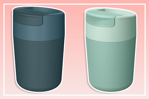 Joseph Joseph Sipp Hygienic, Travel Mug with Flip-top Cap, Large - 340 ml (12 fl. oz), Blue