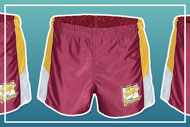 9PR: Brisbane Broncos Mens Retro Supporter Shorts