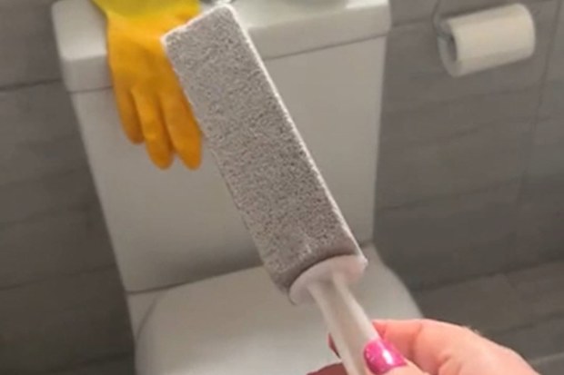 Lynsey Crombie recommends using a pumice stone for cleaning toilet bowl stains.