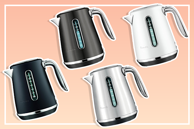 Breville the Soft Top Luxe 1.7 Litre Kettle, Black Stainless Steel, BKE735BST