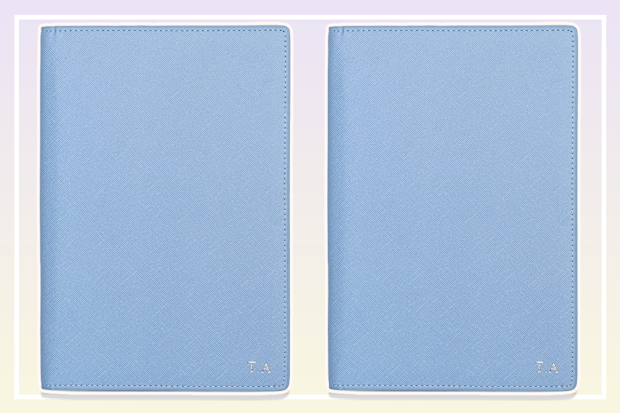 9PR Inserif Light Blue Saffiano Texture Personalised Notebook