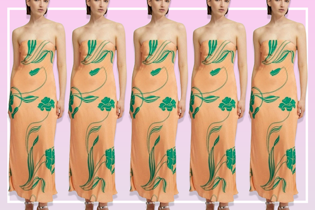 9PR Oxford Rio Strapless Printed Dress