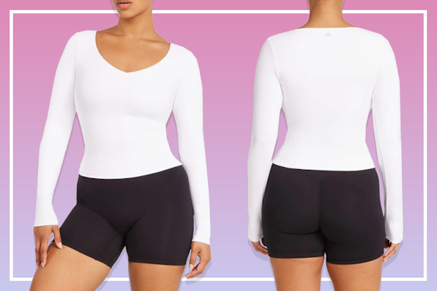 9PR: Crop Shop Boutique Form Alina Long Sleeve Top White