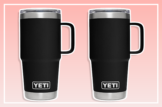 YETI Rambler 20 oz Travel Mug, Stainless Steel, Vacuum Insulated with Stronghold Lid, Black