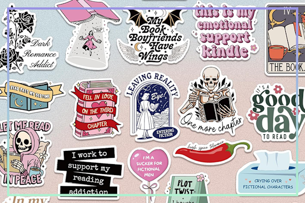9PR: 150 PCS Romance Book Stickers for Kindle, Holographic Bookish Sticker Pack Reading Booktok Glitter Vinyl Decals for Laptop Ebook Readers Water Bottles Journal Scrapbook Waterproof