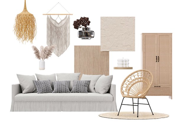 Interior design mood board