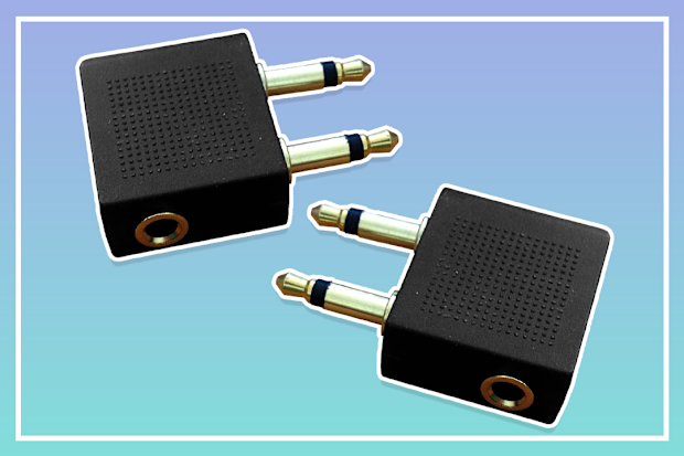 9PR: Gold Plated Airplane Flight Headphone Adapters (Pack of 2)