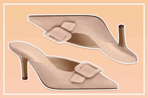 9PR: Wittner Lacina Suede Leather Mule in Hazelnut