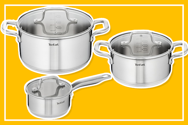 9PR: Tefal, Virtuoso Induction Stainless Steel 3pce Pot Set