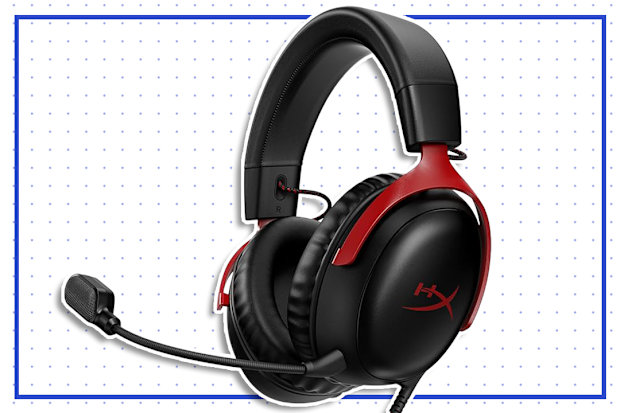 HyperX Cloud III – Wired Gaming Headset, PC, PS5, Xbox Series X|S, Angled 53mm Drivers, DTS, Memory Foam, Durable Frame, Ultra-Clear 10mm Mic, USB-C, USB-A, 3.5mm – Black/Red