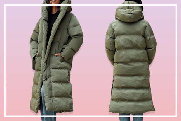 9PR: NEXT Khaki Green Premium Long Padded Hooded Coat