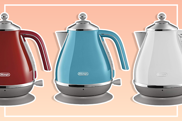 De'Longhi Icona Capitals Electric Kettle KBOC2001AZ, 1.7L Capacity, 360-Degree Swivel Base, Cord Storage, Lisbon Azure