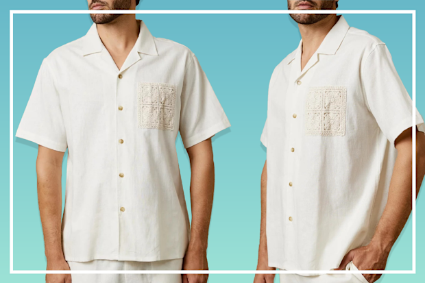 9PR: AERE Crochet Pocket Linen Shirt 