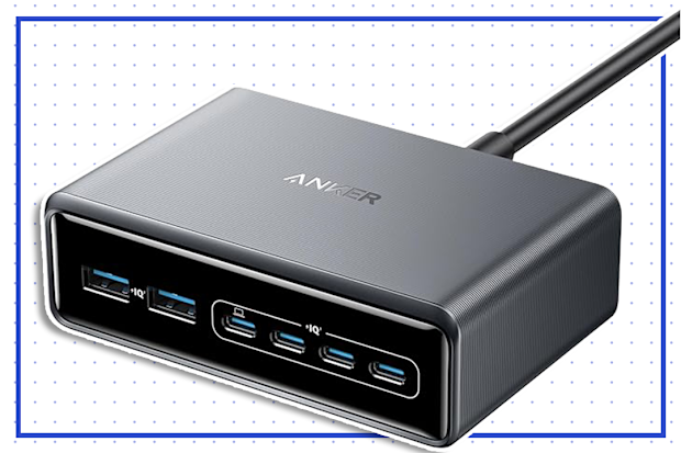Anker Prime USB C Charger, 200W 6-Port GaN Charging Station, USB-C PD Fast Charging Desktop Charger, Compatible with iPhone16/15/14 Series, Samsung, MacBook, Dell and More
