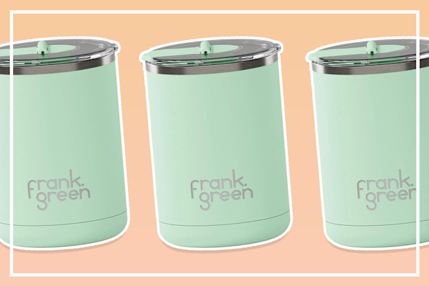 9PR: Frank Green Stainless Steel Ceramic Cup With Hinged Lid