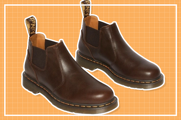 9PR: Dr Martens Crop Chelsea Boots in Kelp Brown