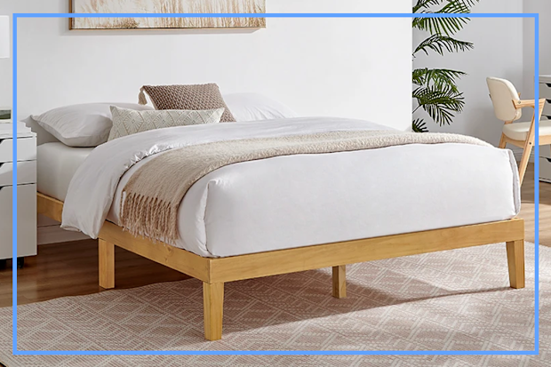 Ovela William Wood Bed Frame (Warm Natural, Double)